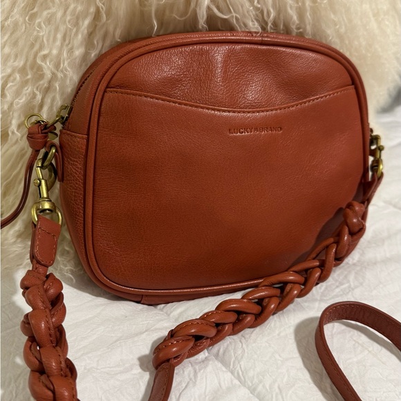 Lucky Brand Lola Brown/Orange Crossbody Bag leather - Picture 7 of 12